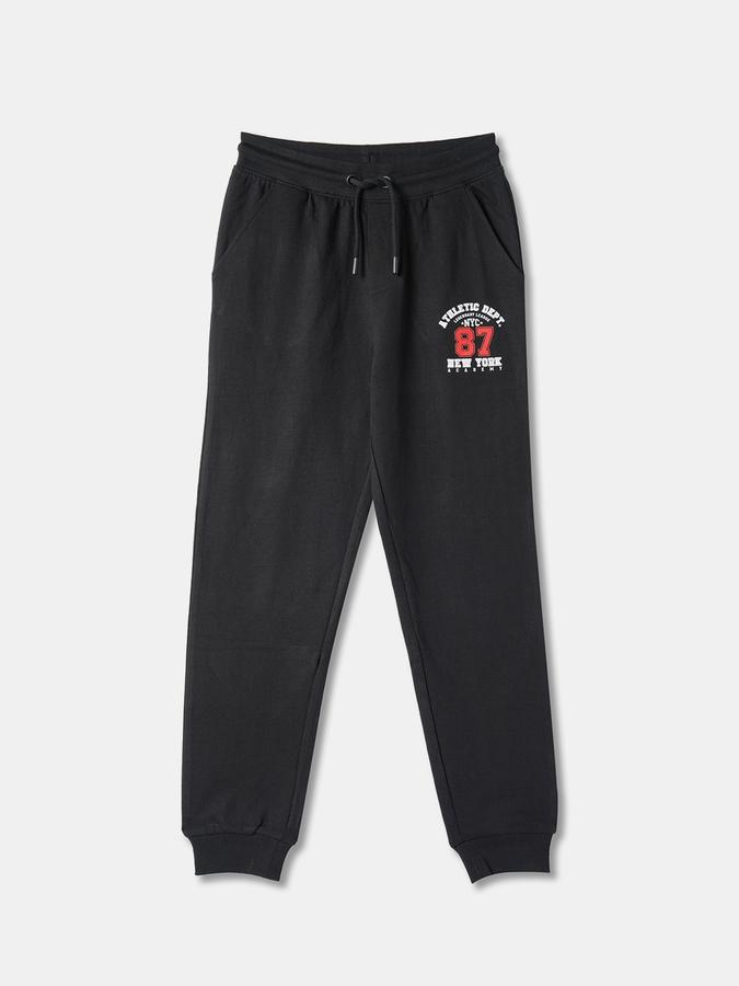 Boys Typographic Print Joggers with Drawstring Waist image number 0