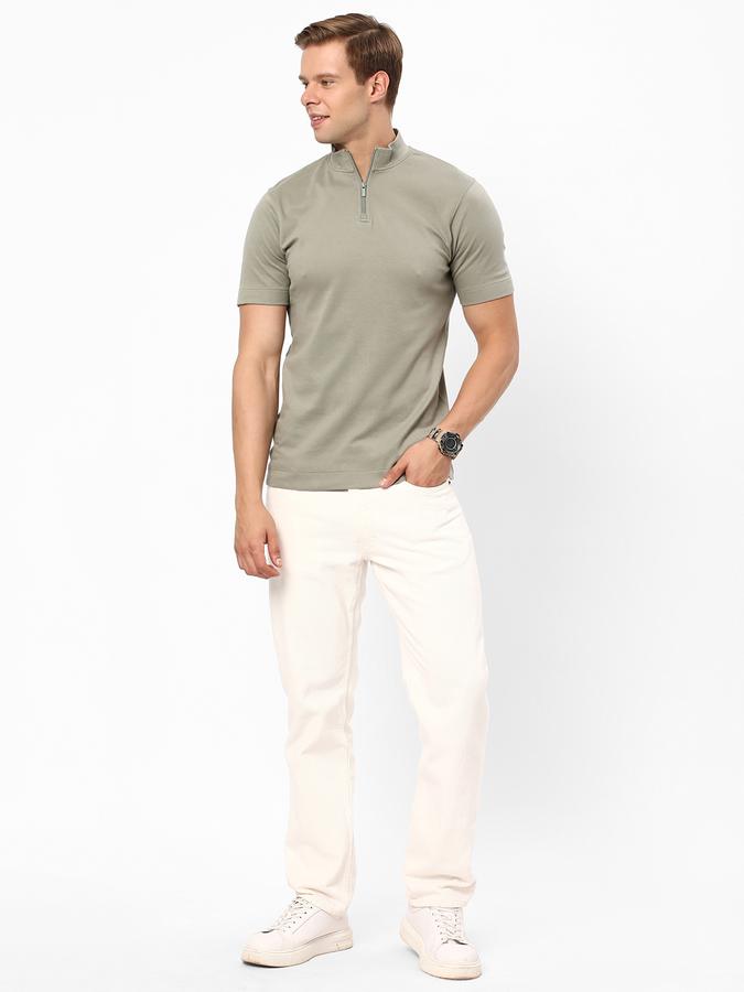 Men Slim Fit Henley-Neck T-Shirt image number 1