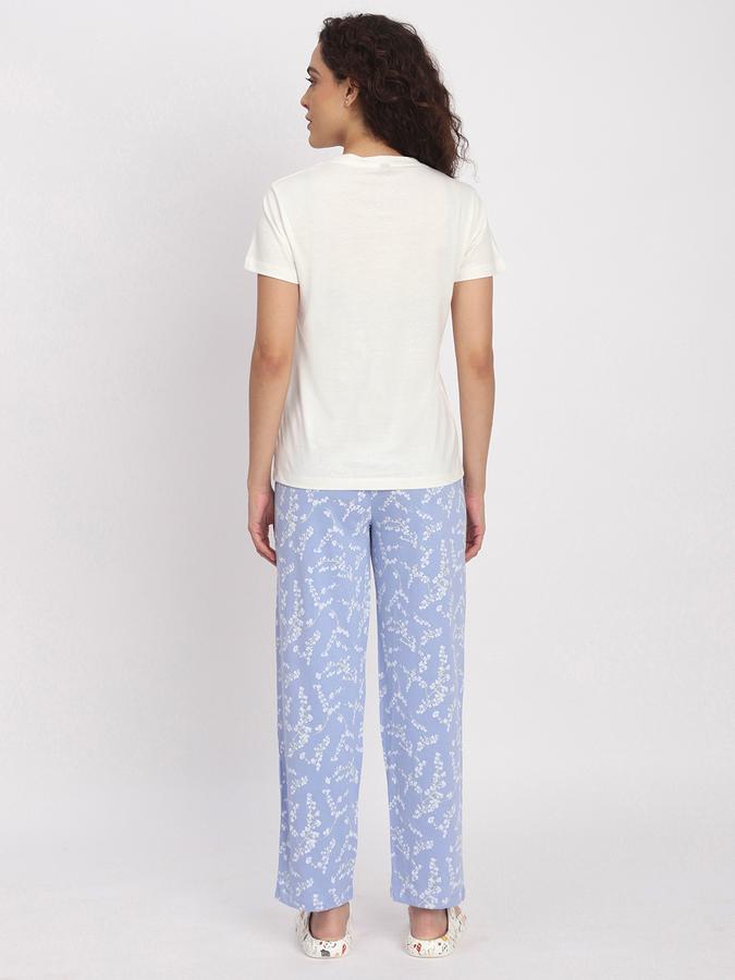 Women Cotton Slim Fit Elastic Waist Printed Pajama Pants