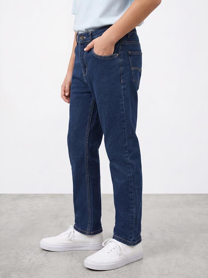 R&B Boys Mid Blue Regular Fit Jeans