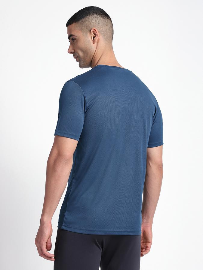 Men Polyester Regular Fit Crew Neck Solid T-shirt