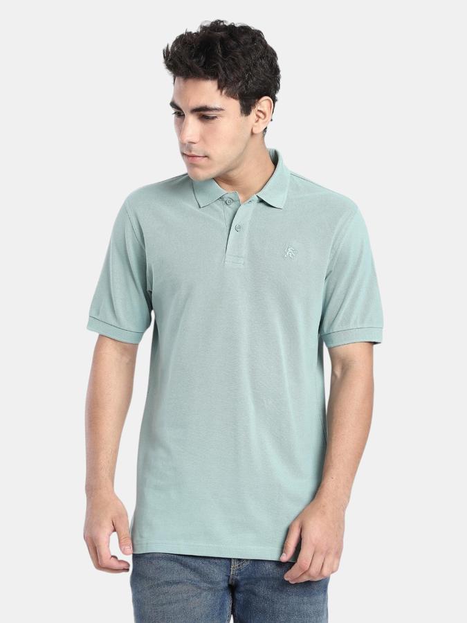 R&B Green Solid Men Short Sleeve Polo T-shirt