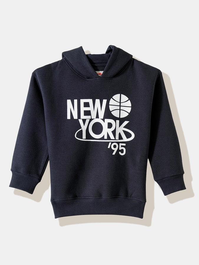 Boys Cotton Blend Relaxed Fit Hooded Graphic Hoodie