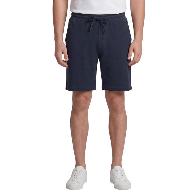 R&B Navy Blue Regular Fit Textured Mid Rise Men Shorts