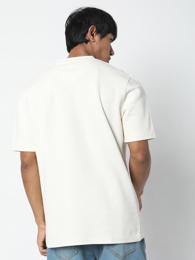 Men Cotton Blend Regular Fit Crew Neck Waffle Knit T-shirt