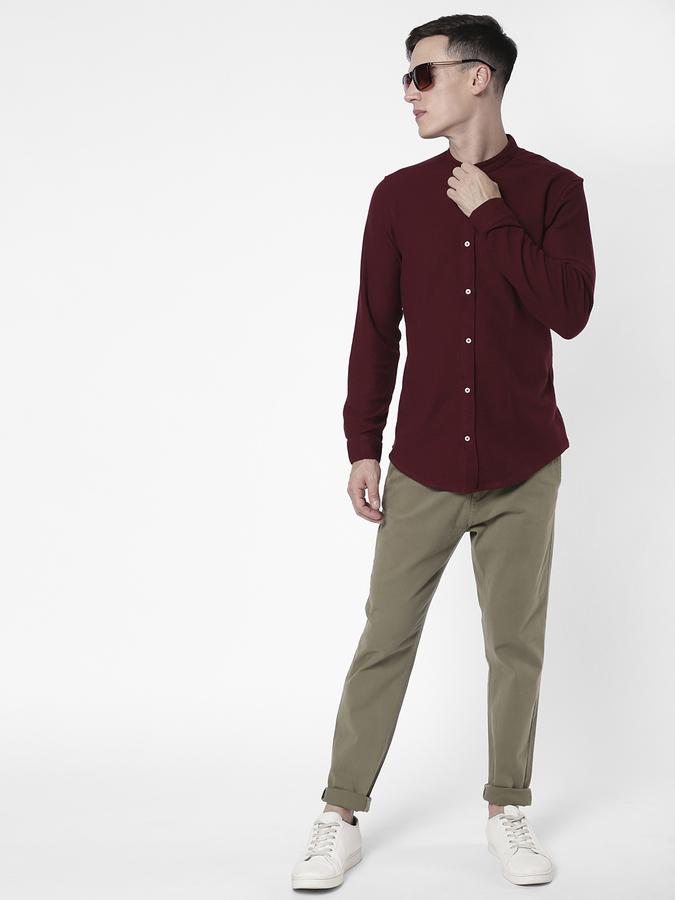 R&B Men Maroon Casual Shirts image number 1