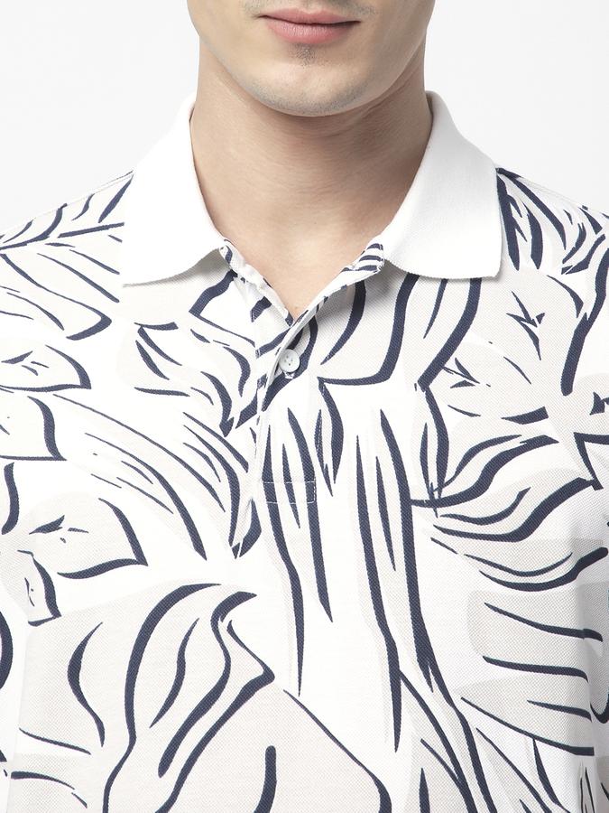 Floral Printed Polo T-Shirt with Short Sleeves image number 3
