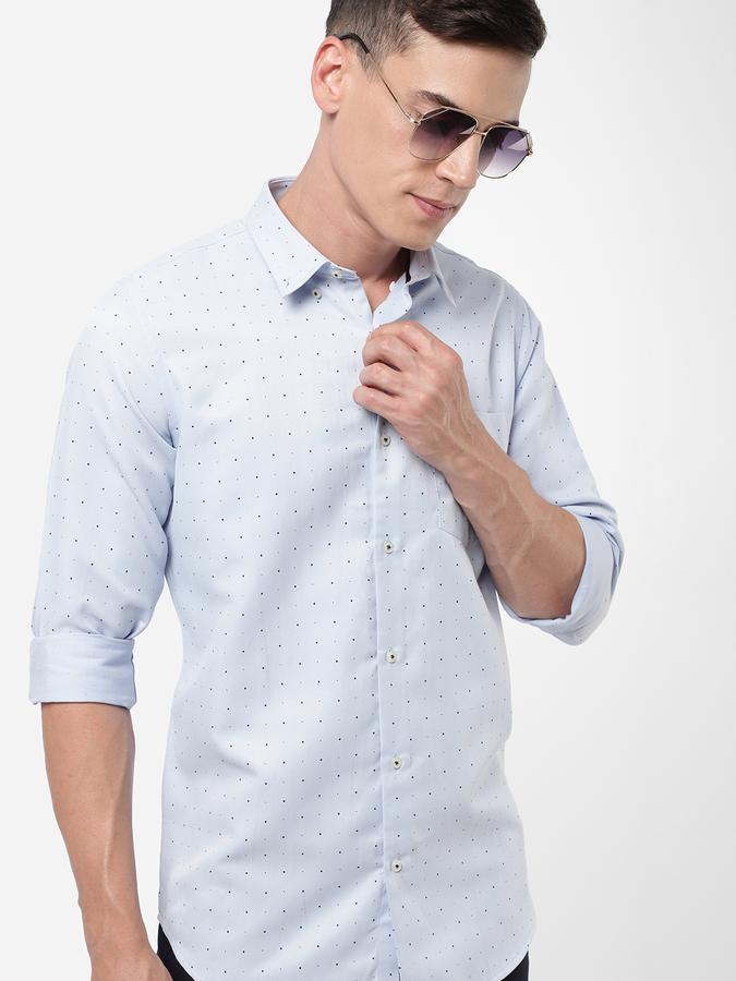 R&B Men Blue Formal Shirts