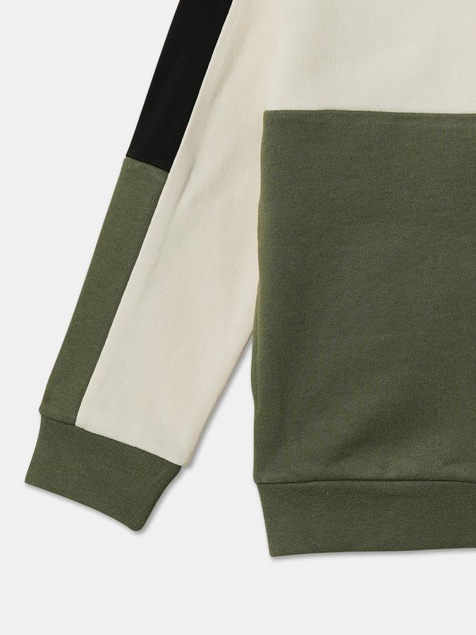 Boys Cotton Hooded Zip Up Colorblock Jacket