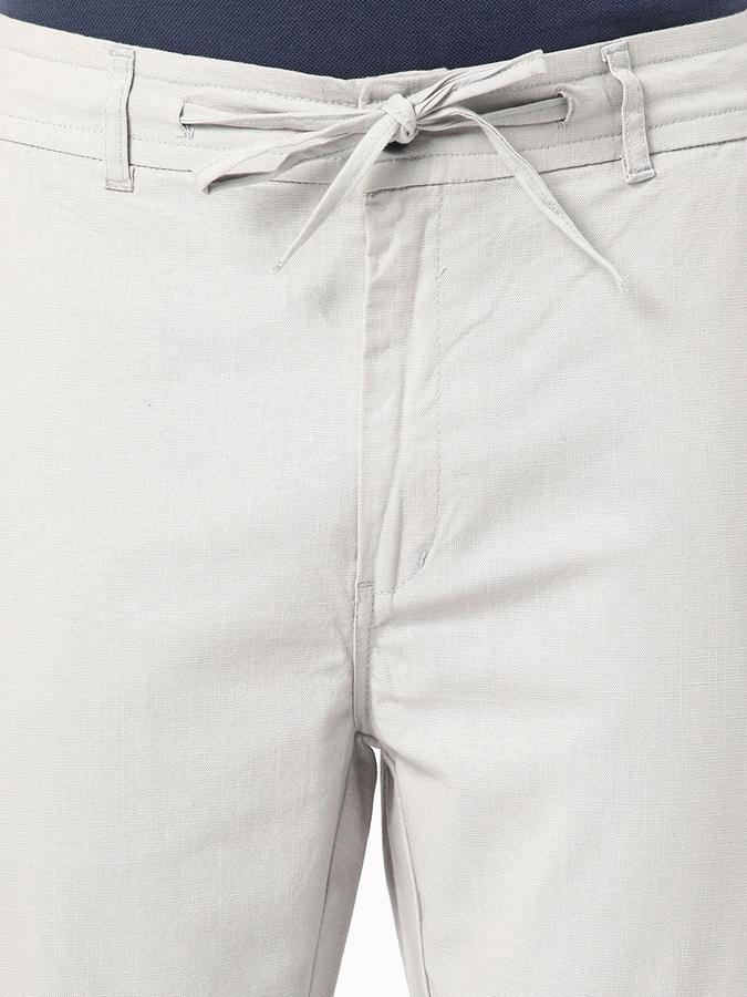 R&B Men Grey Casual Trousers image number 3
