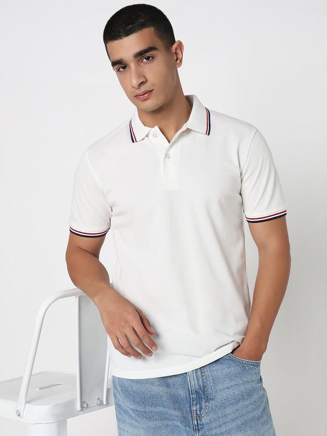 MENS Short Sleeves SOLID POLO WITH TIPPING COLLAR AND CUFF - DRY FIT