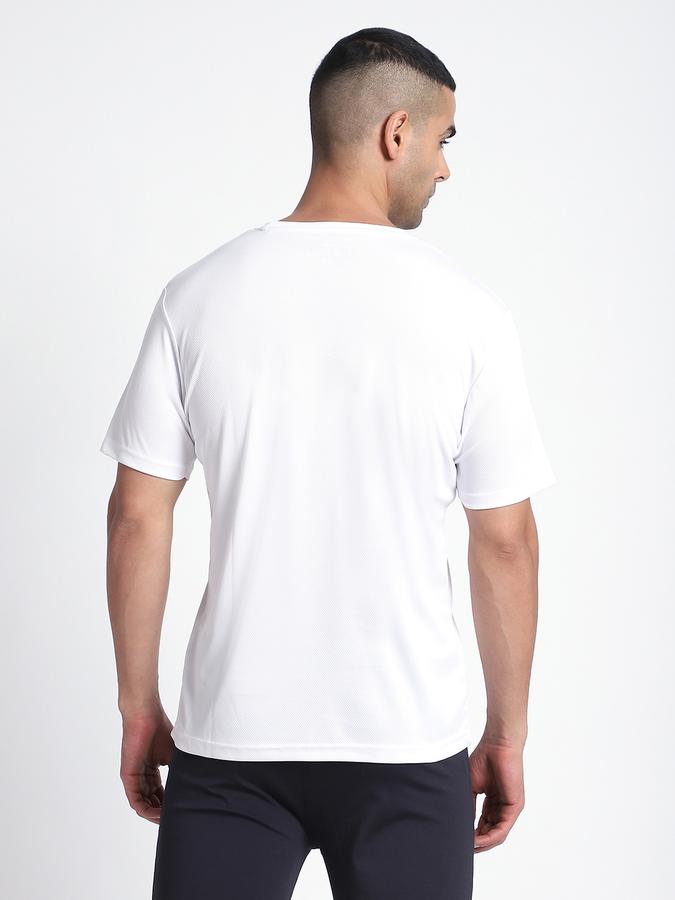 R&B Men's White Printed T-Shirt