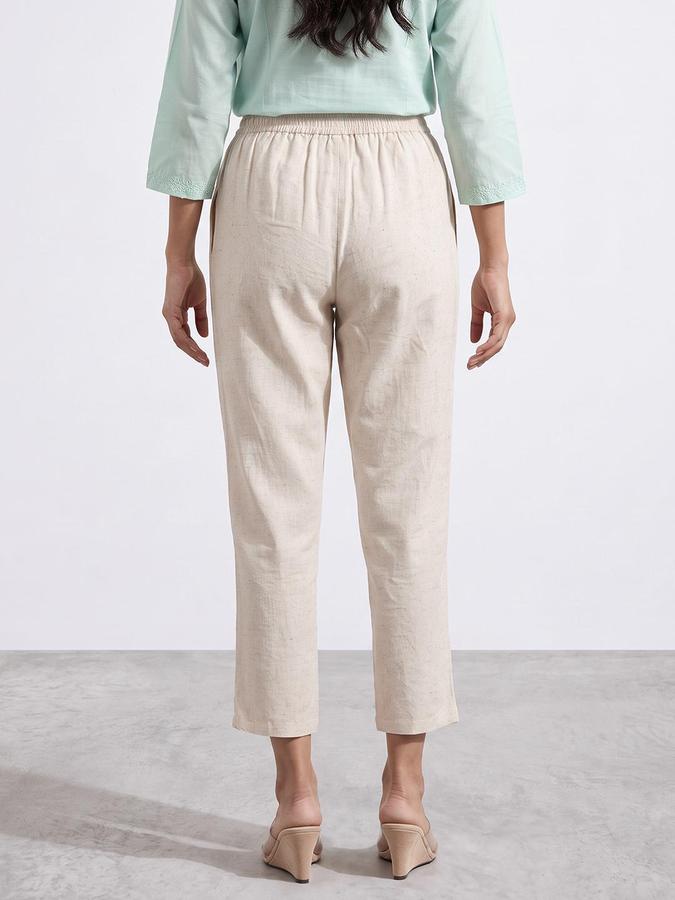 R&B Women Off White Textured Ethnic Pant
