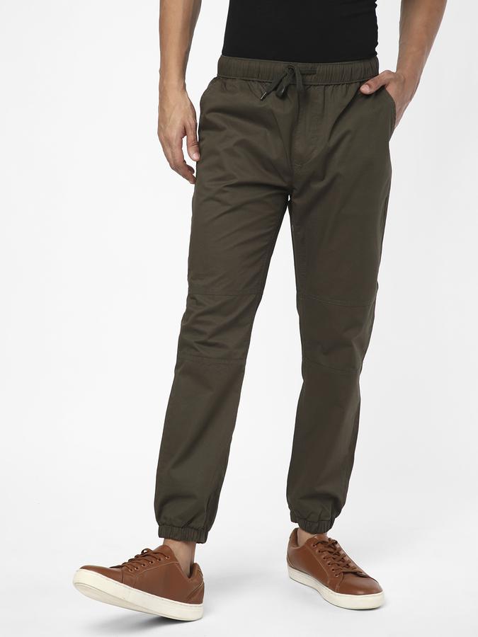 R&B Men Olive Casual Trousers image number 0