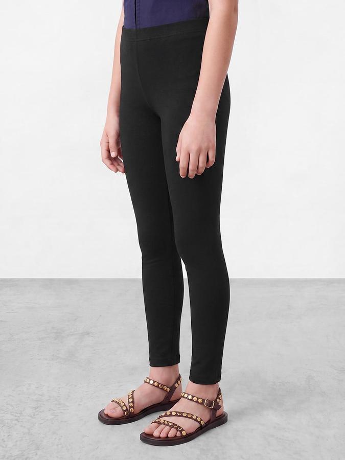 R&B Girls Solid Black Ankle Length Leggings