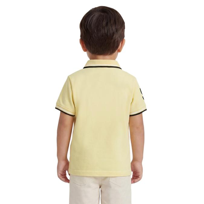 R&B Boy Yellow Cotton Printed Polo Collar T-Shirt
