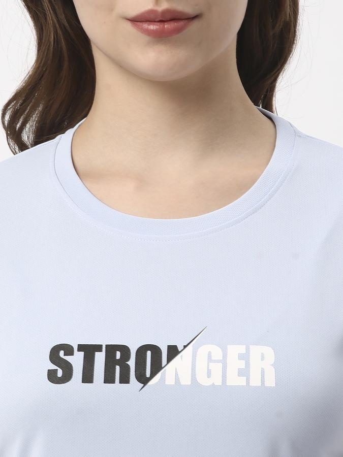Women Typographic Print Regular Fit Round-Neck T-Shirt image number 3