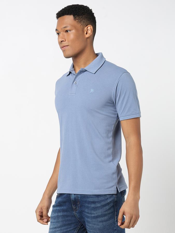 Solid Men Polo Neck T-Shirt image number 2