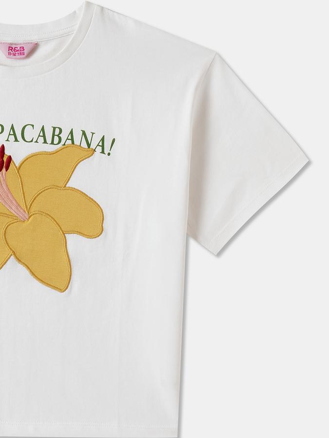 Girls Cotton Regular Fit Crew Neck Graphic T-shirt