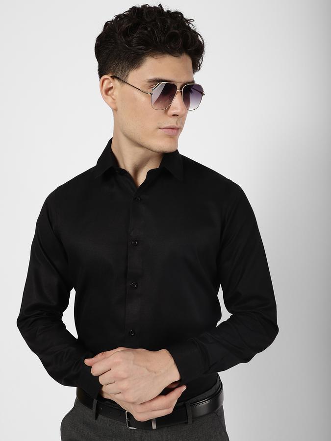 R&B Men Black Formal Shirts