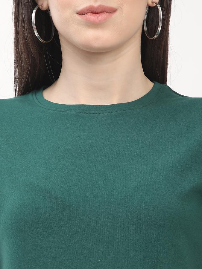 Women Cotton Fitted Round Neck Twist-Front T-shirt