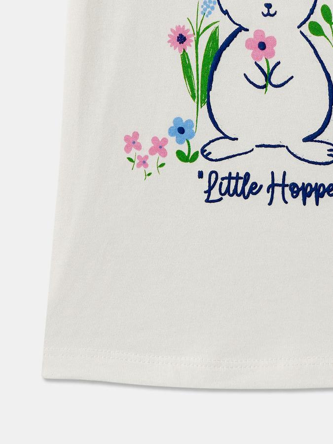 Baby Girls Graphic Print Pure Cotton Regular T Shirt image number 3