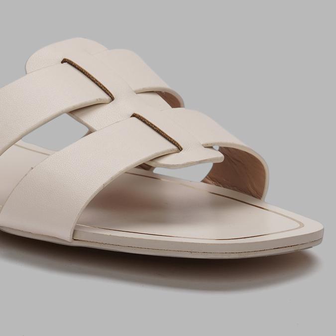 R&B Women's White Open Toe Flats image number 3