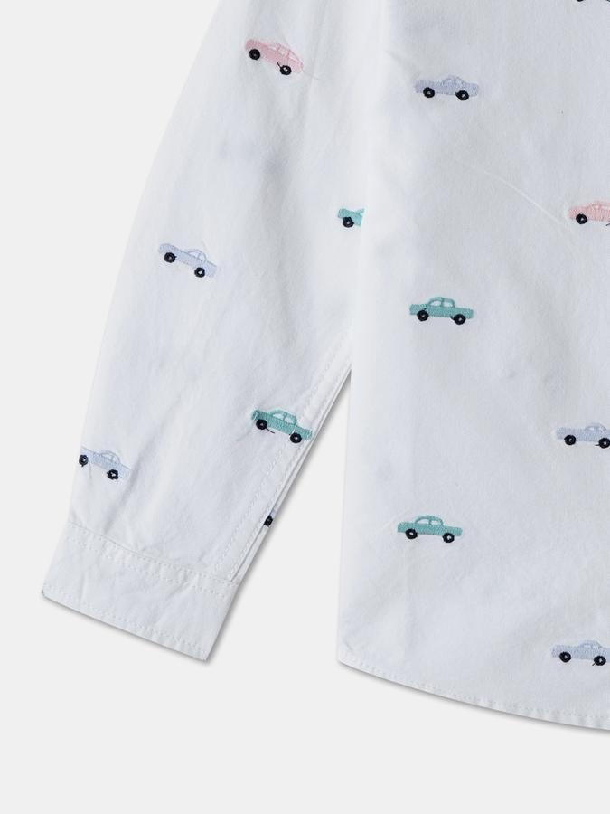 R&B Boys' Ivory Embroidered Shirt