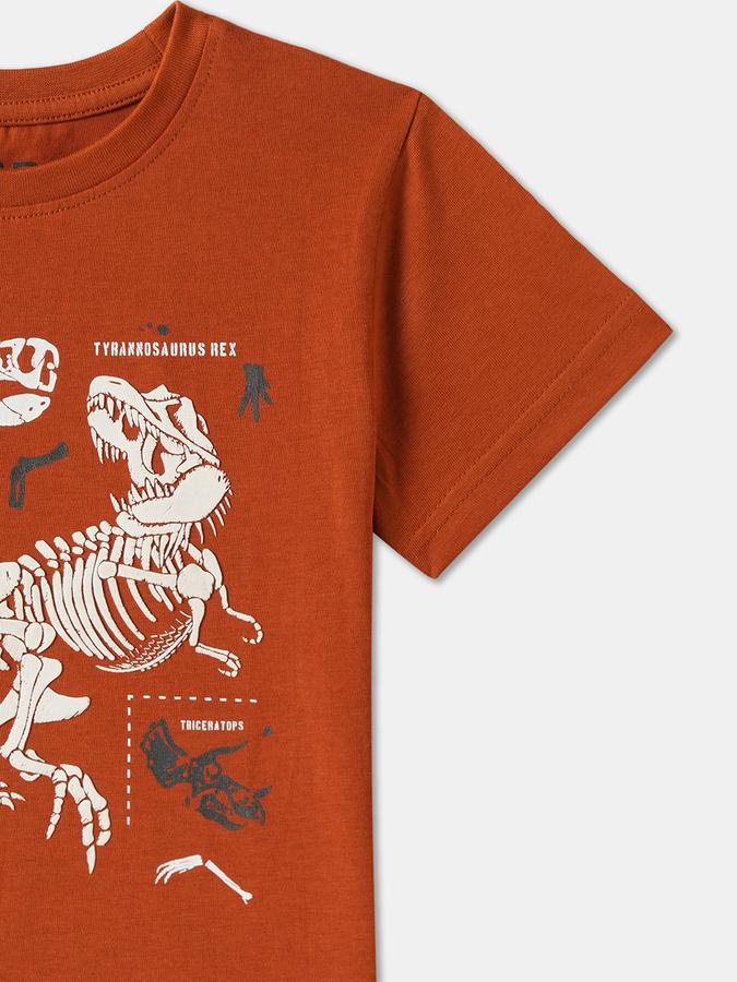 Boys Cotton Regular Fit Crew Neck Graphic T-shirt