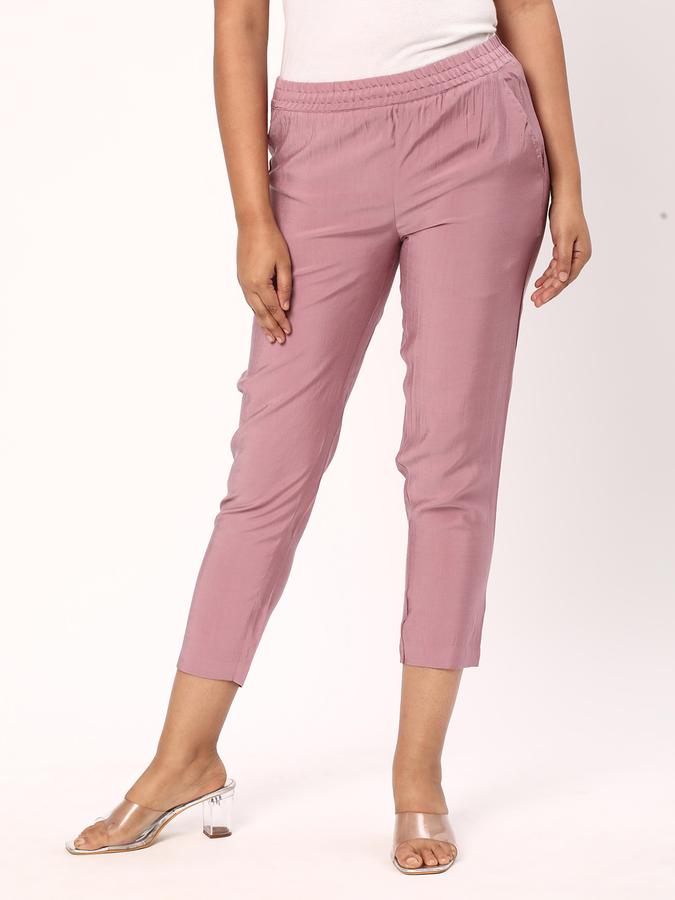 R&B Women's Solid Ankle Length Slim Fit Pant