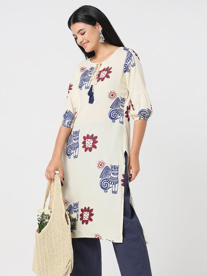 R&B Women's Ivory Printed Kurta
