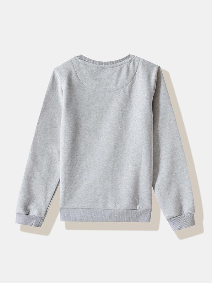 Girls Fleece Regular Fit Crew Neck Graphic Sweatshirt