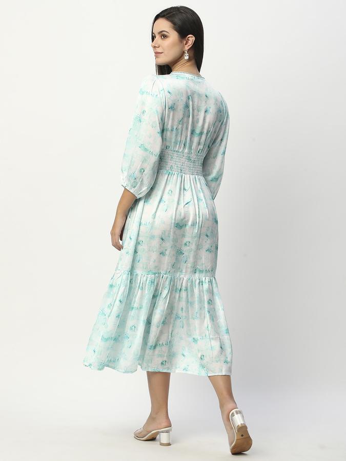 Women Rayon Printed Fit And Flare Ethnic Dress