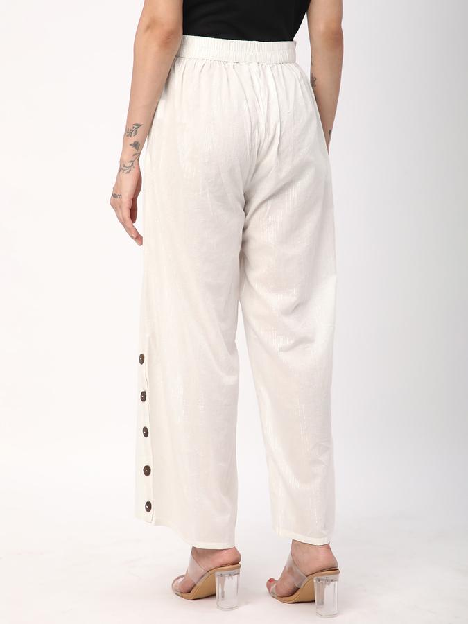 Women Cotton Culottes Elasticated Self Design Trousers