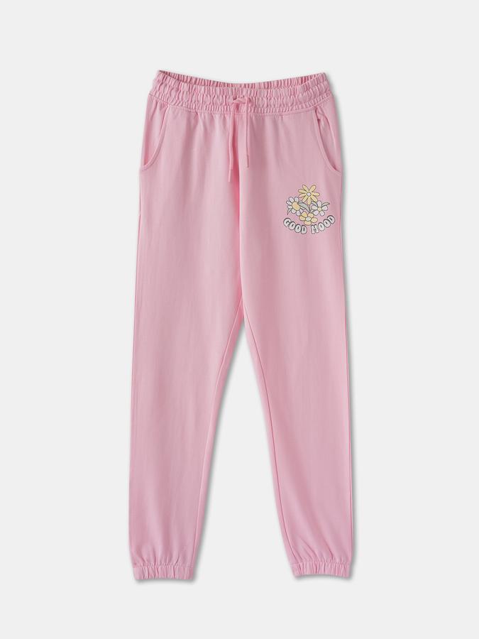 R&B Girls' Pink Printed Joggers