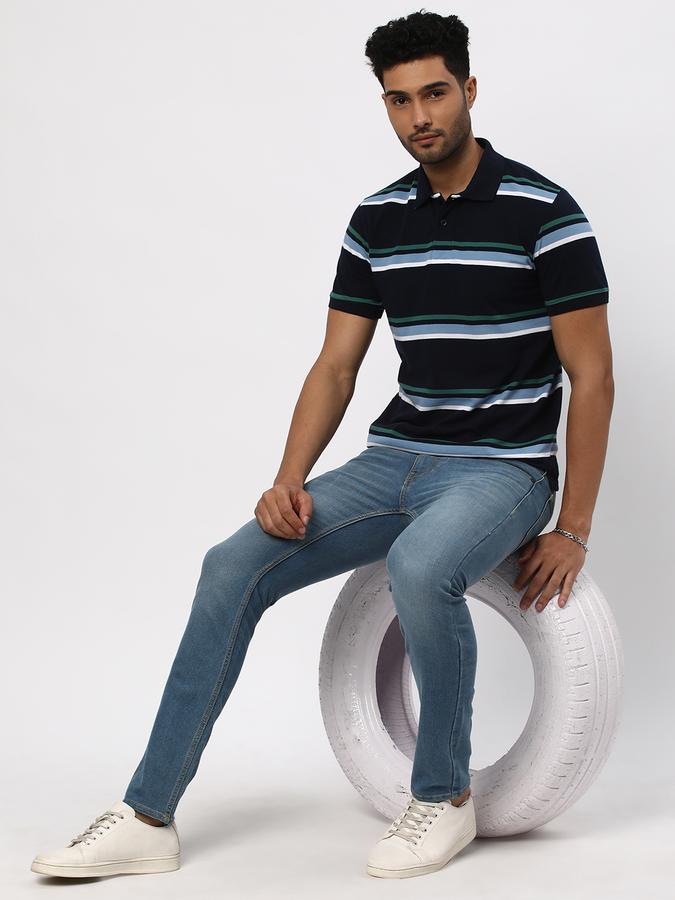 R&B Men's Striper Polo image number 1