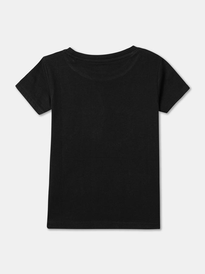Girls Cotton Regular Fit Round Neck Graphic T-shirt
