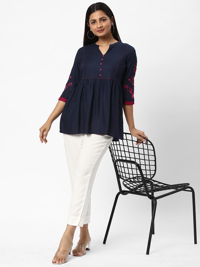 R&B Women's Emb Rayon Tunic 3Q Sleeve image number 1