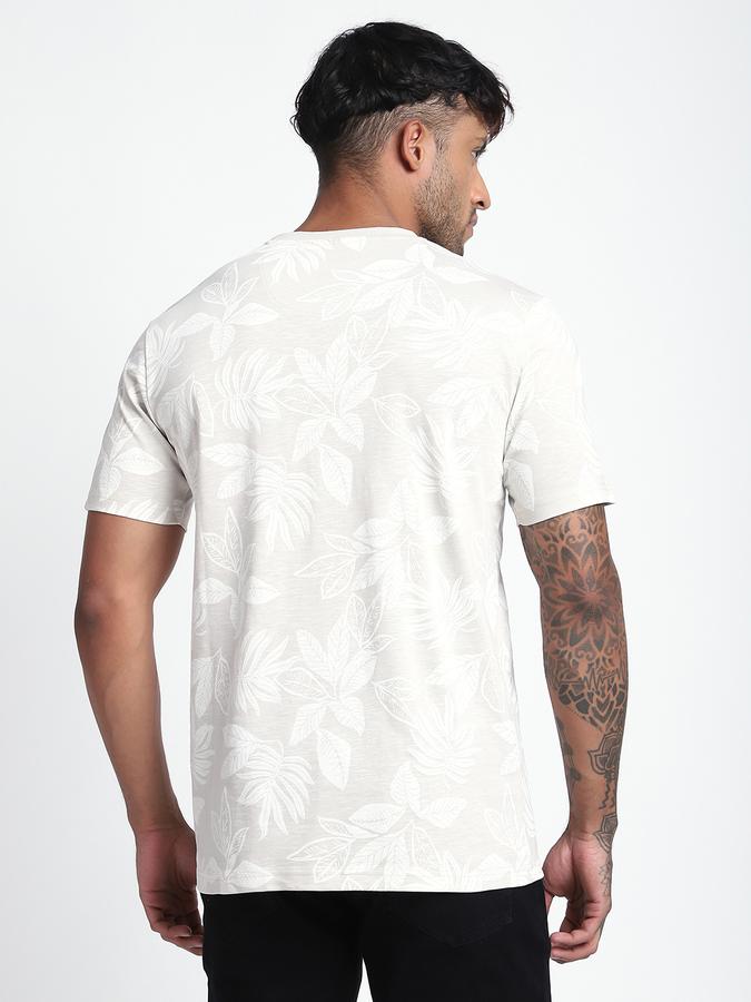 R&B Men's Light Grey Printed T-Shirt
