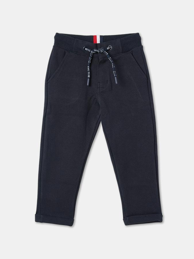 Boys Straight Track Pants with Elasticated Drawstring Waist