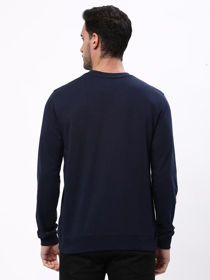 Men Regular Fit Typographic Print Round-Neck Sweatshirt image number 2
