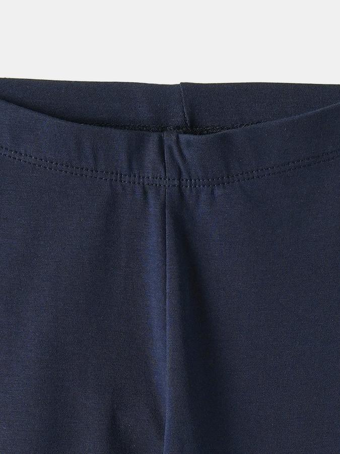 Girls Cotton Blend Fitted Elastic Waist Solid Leggings