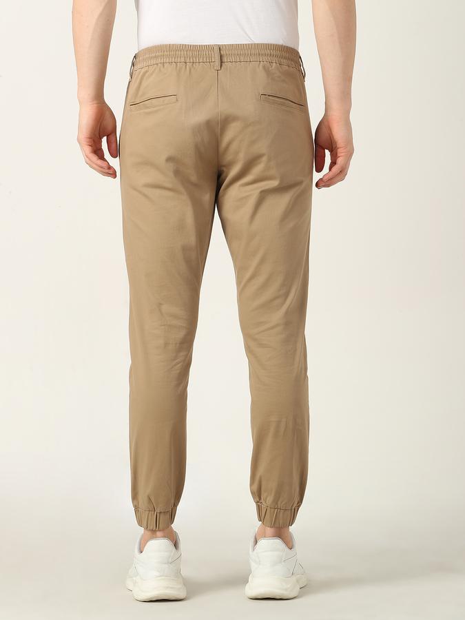 Men Slim Fit Flat-Front Trousers image number 3