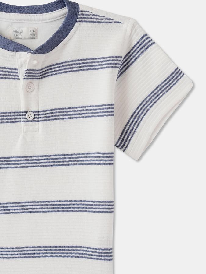 Boys Striped Pure Cotton Regular T Shirt  image number 2