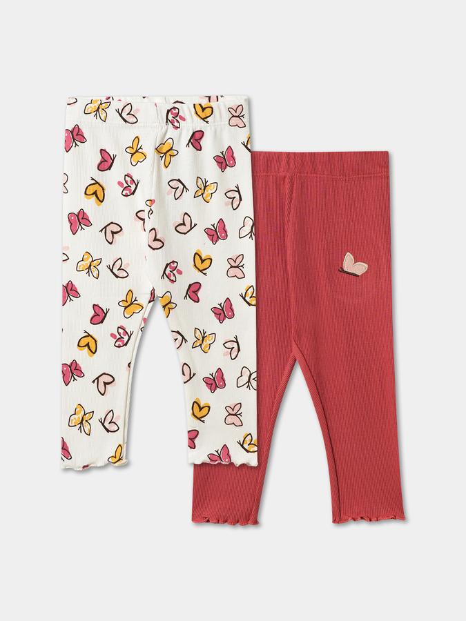 Legging For Baby Girls Multicolor - Pack of 2 image number 0