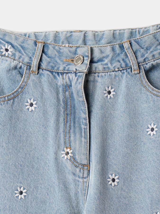 Girls Micro Print Straight Jeans image number 3