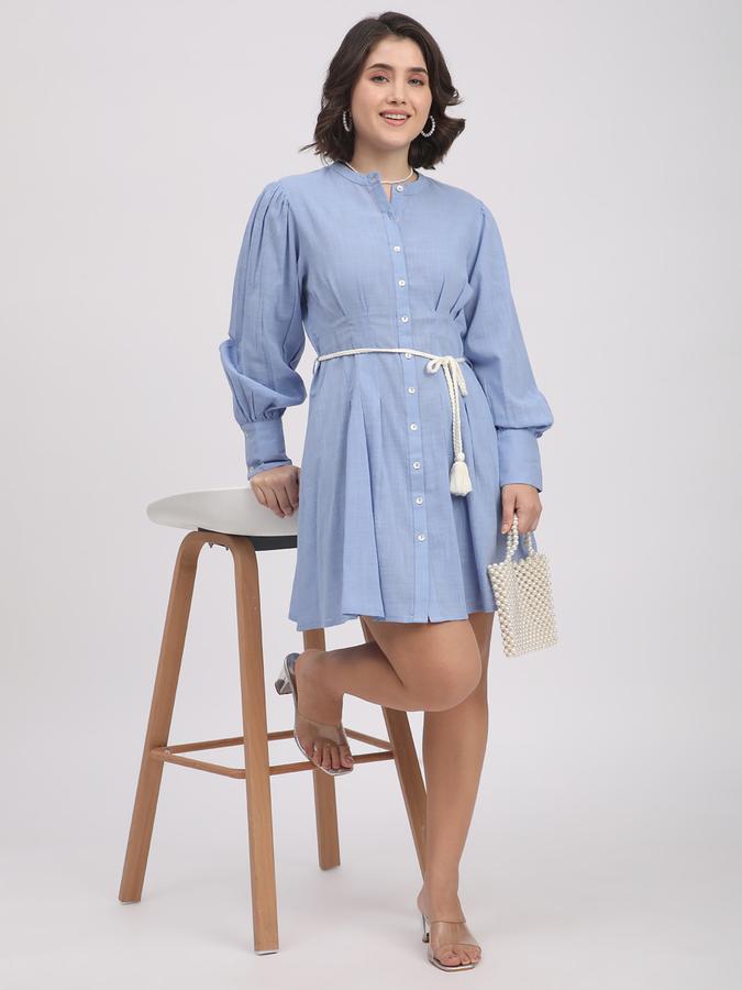 R&B Women Pleated Knee Length Dress  image number 1