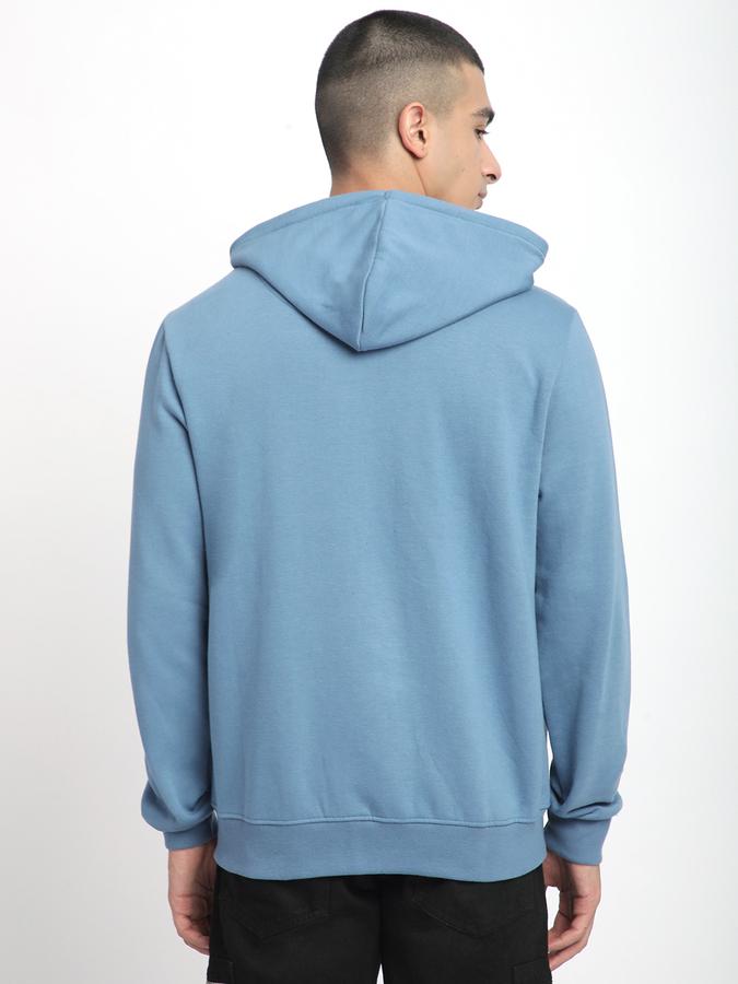 Men Cotton Blend Regular Fit Hooded Graphic Sweatshirt
