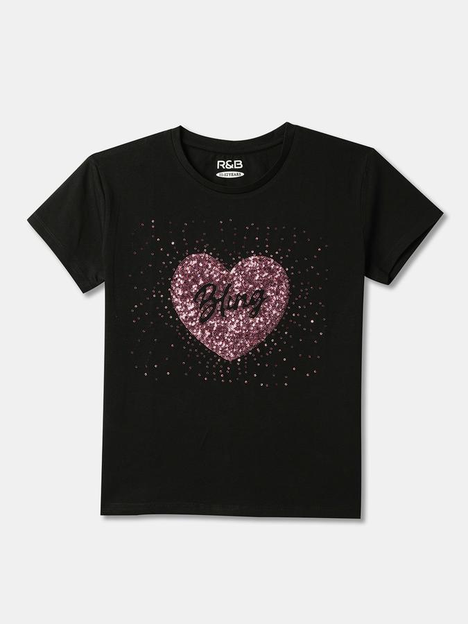 Girls Embellished Round-Neck Top