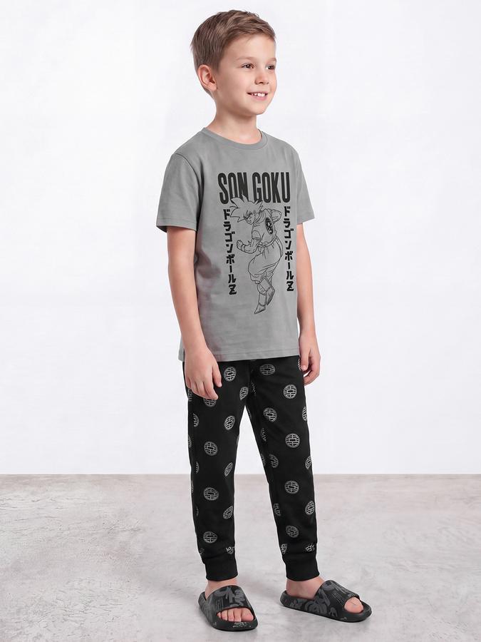R&B Boys Grey Graphic Print T-Shirt and Pyjama Night Suit
